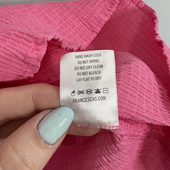 Mi Ami Francesca's Dress Womens Small Pink Ruffle Flutter Sleeve Open Back Prep - Picture 14 of 14